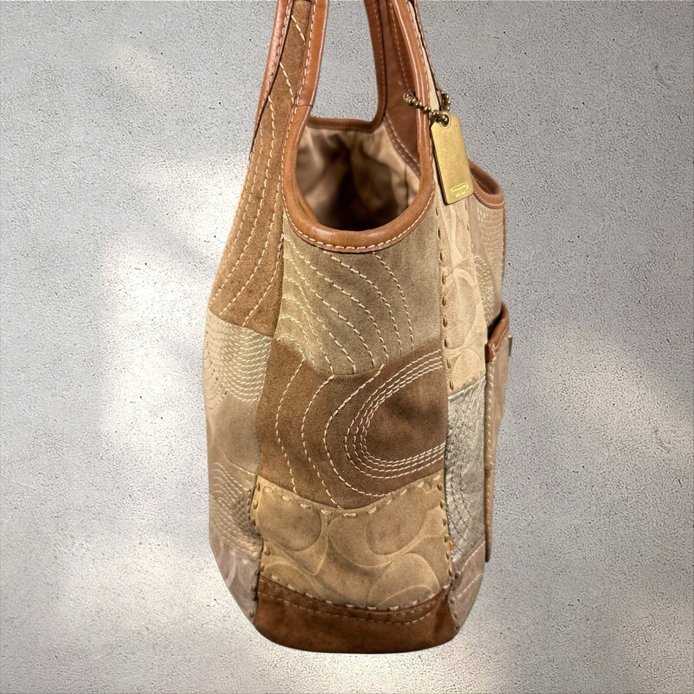 Vtg Y2K Coach 11310 Ergo Patchwork Suede Turn Lock Hobo Hand Bag Shoulder Tote - Picture 2 of 8